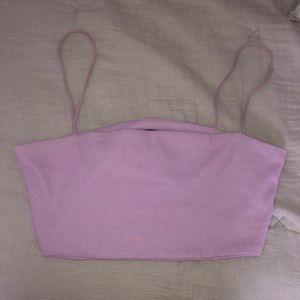 purple bandeau top with thin straps